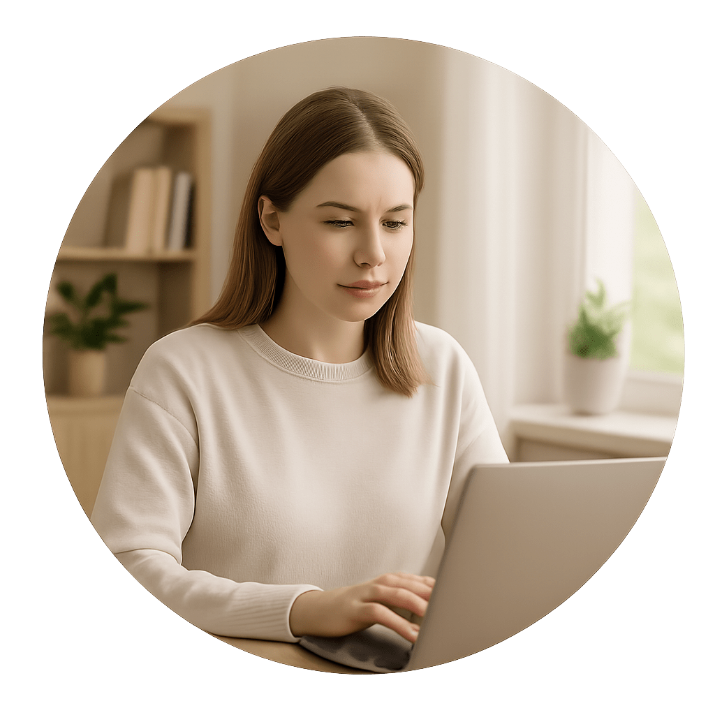 vrouw achter laptop